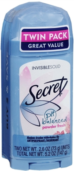 Secret Anti-perspirant Deodorant Invisible Solid Powder Fresh Twin Pack 5.20 Oz
