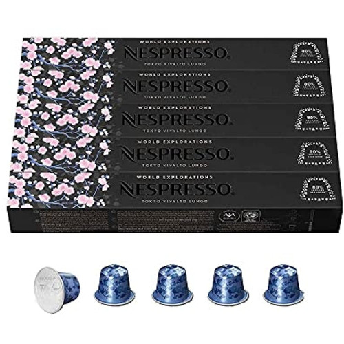 Nespresso Capsules Originalline Tokyo Vivalto Lungo, Medium Roast Coffee, 50 Count Coffee Pods, Brews 3.7 Ounce