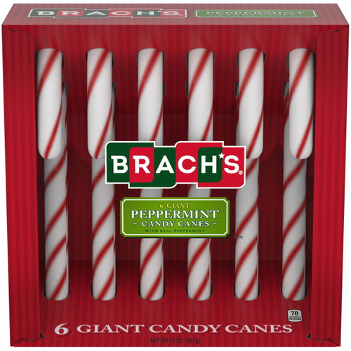 Brach's Red & White Giant Candy Canes, 6ct, 15oz