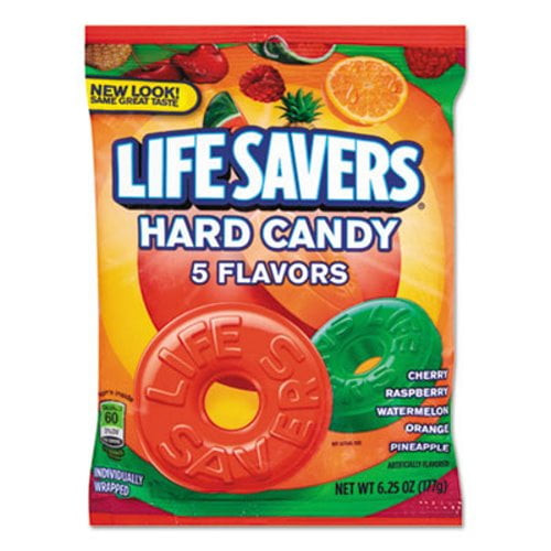 New Lifesavers Individually Wrapped Hard Candy, Five Flavors, 6.25-oz Bag , Each