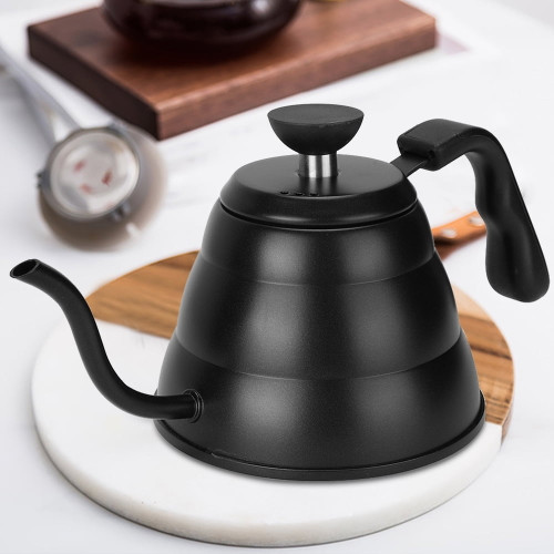 Lid Sealed Coffee Pot, Stainless Steel Coffee Pot, High Temperature Resistance For Tea And Coffee Induction Cooker Black