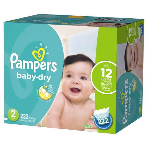 Pampers Baby-dry Diapers Size 2 222 Count