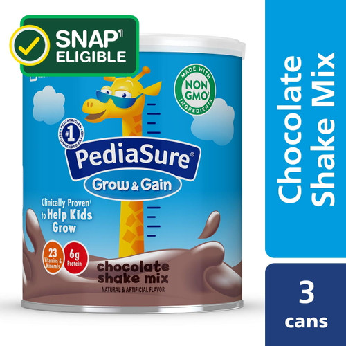 Pediasure Grow & Gain Chocolate Powder, 14.1 Oz Canister (count 3)