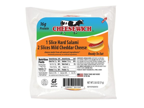 Cheesewich Cheddar And Salami 2.5oz 16count (pack Of 4)