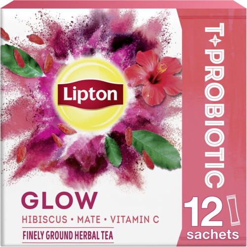 Lipton Iced Tea Mix Herbal Tea , Hibiscus Mate, + Vitamin C Caffeine-free, Tea Bags 12 Ct