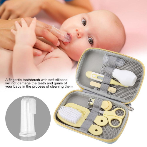 Zaqw Baby Nail Scissors,baby Manicure Kit,8pcs Convenient Daily Baby Nail Clipper Scissors Hair Brush Comb Manicure Care Kit