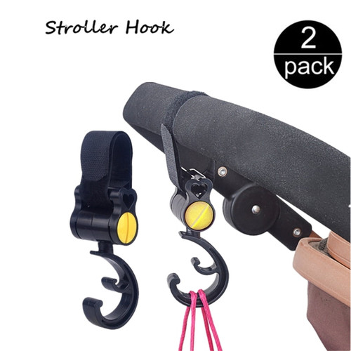 Baby Stroller Hooks, 2pack Of Multi Purpose Hooks Adjustable Velcro Hanger Mommy Bag Hooks For Hanging Diaper Bags,purse,stroller Organizer