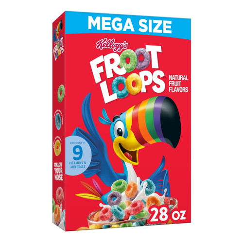 Kellogg's Froot Loops Cold Breakfast Cereal, Original, 28 Oz