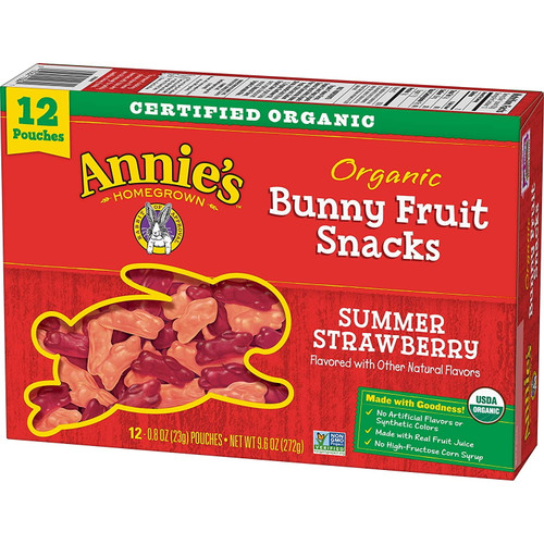 Annies Organic Summer Strawberry Bunny Fruit Snacks, 12 Ct, 9.6 Oz
