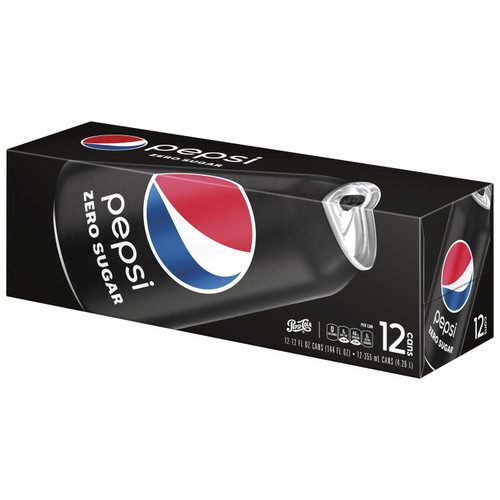 Pepsi Cola Zero Sugar Soda Pop, 12oz, 12 Pack Cans