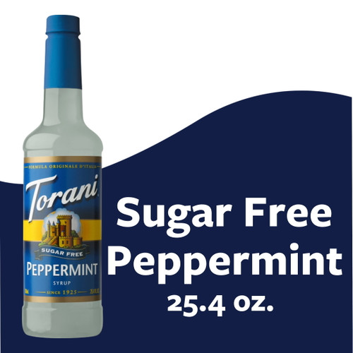 Torani Sugar Free Peppermint Syrup, Zero Calorie, Authentic Coffeehouse Syrup, 25.4 Oz