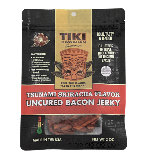 Tiki Hawaiian Gourmet Jerky - Bacon Jerky (tsunami Sriracha)