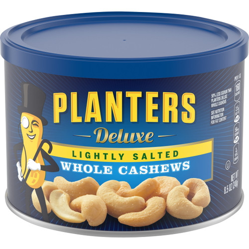 Planters Deluxe Lightly Salted Whole Cashews, 8.5 Oz Canister