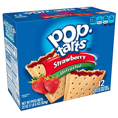 Pop-tarts Breakfast&nbsp;toaster Pastries, Unfrosted Strawberry Flavored, 12 Count Per Pack, 22 Ounce