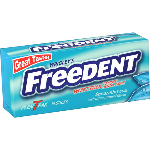 Wrigley's Freedent Spearmint Chewing Gum, Single Pack - 15 Stick