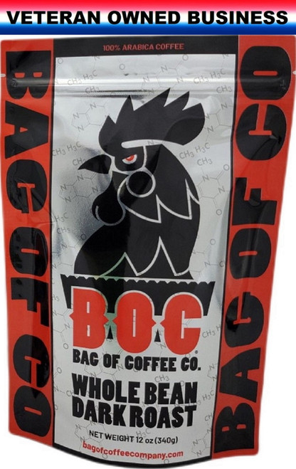 Bag Of Coffee Company, Whole Bean Coffee Dark Roast, 100% Arabica Whole Bean Coffee, Organic, Whole Bean Coffee Espresso, Dark Whole Bean Coffee, 12 Ounce Bag