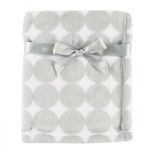 Luvable Friends Baby Coral Fleece Blanket, Gray Dot, One Size
