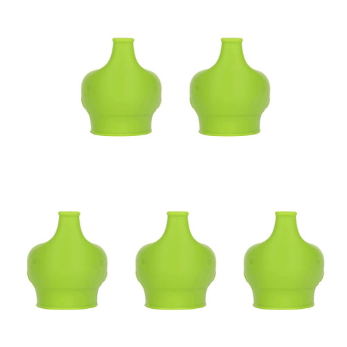 5pcs Silicone Sippy Cup Lid For Babies Toddlers Anti-scalding Spill Proof Bottle Cup Lid - Green