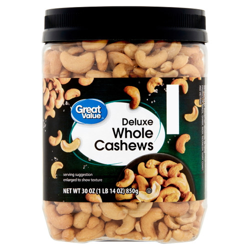 Great Value Deluxe Whole Cashews, 30 Oz