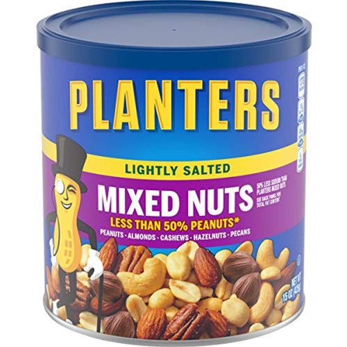 Planters Lightly Salted Mixed Nuts, 15 Oz Can