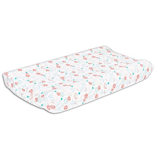 Safari Love Elephant Garden Baby Girl Changing Pad Cover By The Peanutshell