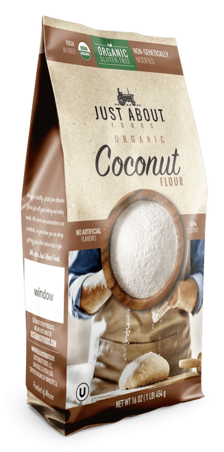 Just About Foods Organic Coconut Flour 1 Lb (454 G)gluten Free, Vegan, Plant Based, Non-gmo