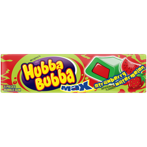 Hubba Bubba Max Strawberry Watermelon Bubble Gum - 5 Piece Pack