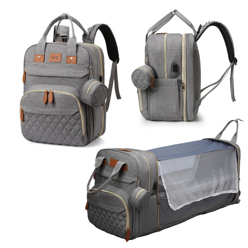 Diaper Bag Backpack With Changing Station, Vicveo Large Baby Diaper Bags For Boys Girls, Waterproof Travel Back Pack With Bassinet, Portable Changing Pad, Pacifier Case & Stroller Straps