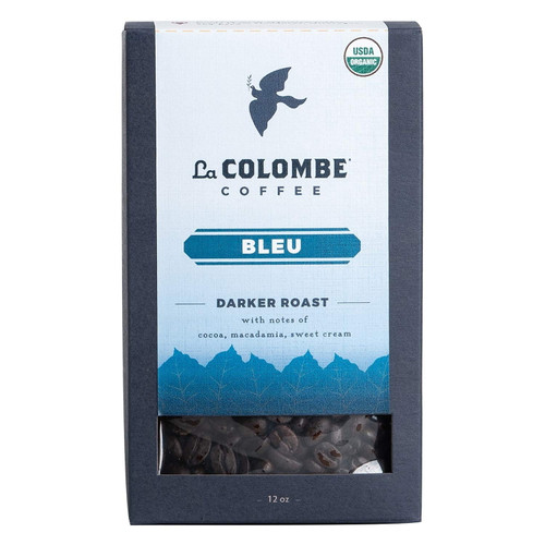 La Colombe Organic Whole Bean Coffee Full Bodied Dark Roast Blue 12 Oz