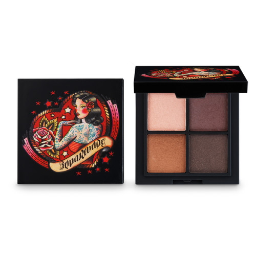 Eyeshadow Quad By Reina Rebelde | 4 Play Wet Dry Eye Color In Azteca (gold, Bronze)