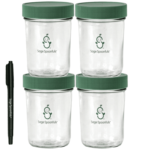 Sage Spoonfuls, Glass Baby Food Jars, 4 Pack, 8 Oz Each (1 Pack)