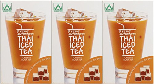 Ninechef Bundle- Wangderm Authentic Thai Iced Tea Flavored Black Tea 23 Tea Bags (pack 3) Thai Tea+ 1 Ninechef Chopstick