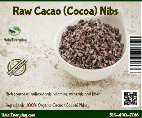 Raw Cacao (cocoa) Nibs From Ecuador - 100% Pure, Raw And All Natural. Non-gmo, Gluten-free, Vegan And Halal, 8oz - By Halaleveryday