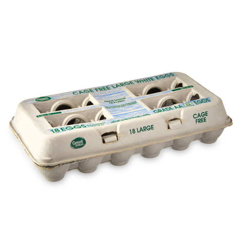 Great Value Cage Free Large Aa White Eggs, 18 Count