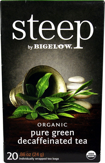 Bigelow Tea Steep Organic Pure Green Decaf Tea -- 20 Tea Bags