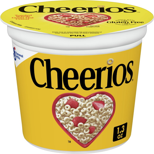 Original Cheerios Heart Healthy Cereal Cup, 1.3 Oz Single Serve Cereal Cup