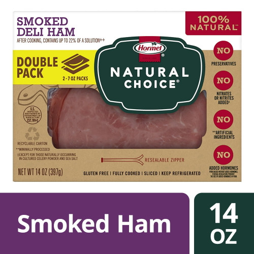 Hormel Natural Choice Sliced Applewood Smoked Deli Ham Lunch Meat, 14 Oz