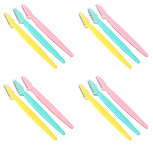 Eyebrow Razor For Face, Neck And Eyebrows, Stainless Steel, By Shave Classic, 12 Count