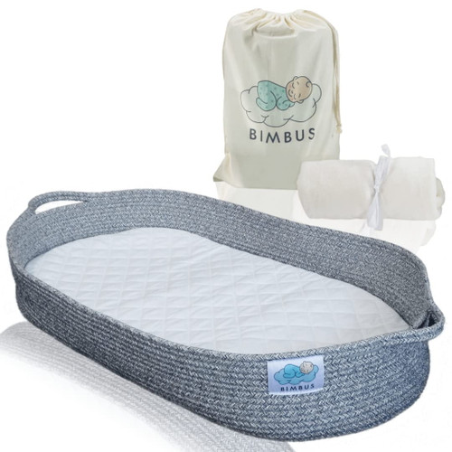 4pcs Set Deluxe Baby Changing Basket With Waterproof Cotton Pad - Removable Mattress Cover Baby Basket Changing Pad, Moses Basket Changing Table Topper With Storage Bag And Towel For Newborn