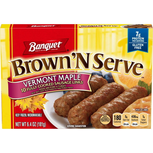 Banquet Brown And Serve Maple Sausage Link, 6.4 Ounce -- 12 Per Case.