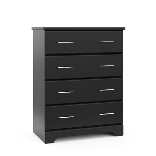 Storkcraft Brookside 4 Drawer Modern Vertical Dresser Black