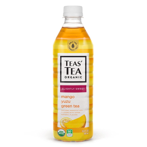 Teas' Tea Organic Mango Yuzu Green Tea, 16.9 Ounce (pack Of 12), Organic, Cane Sugar Sweetened, No Artificial Sweeteners, Antioxidant Rich, High In Vitamin C