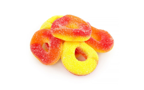 Gummi Peach Rings Bulk Candy, 4.5 Lb