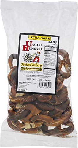 Uncle Henry's Pretzel Bakery Handmade Extra Dark Pretzels, 3-pack 12 Oz. Bags