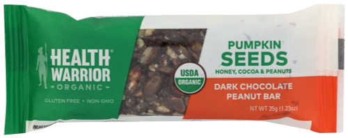 Health Warrior Pumpkin Seed Bar, Dark Chocolate Peanut, 35 G., Pack Of 12