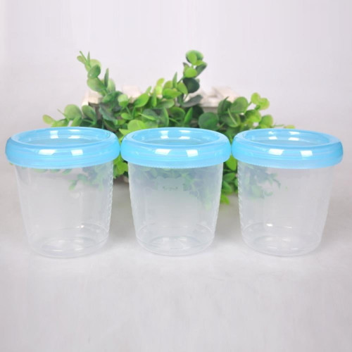 3-pack 180ml/5.6 Oz Breastmilk Storage Cups For Breastfeeding Moms, Baby Foods Sealed Jar - Bpa Free Blue
