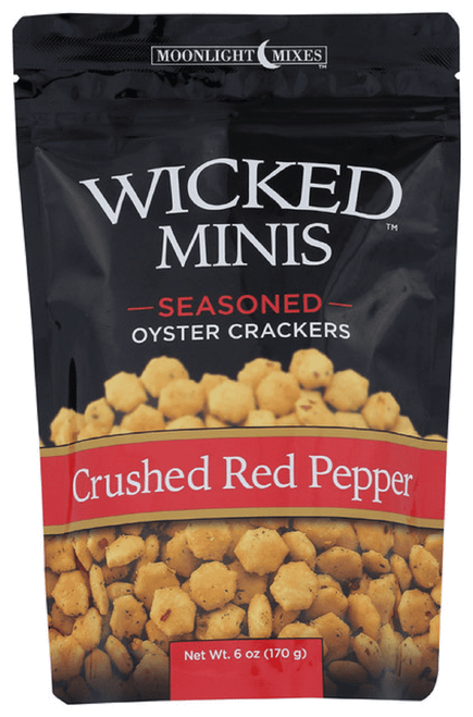 Wicked Minis Seasoned Oyster Crackers Crushed Red Pepper, 6oz (pack Of 6)