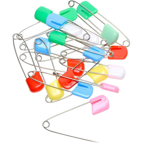 50 Pieces Diaper Pins Baby Diapers Safety Pins With Locking Closure Stainless Steel Baby Pin Plastic Head Safety Pin For Clothes Diaper Laundry Crafts Assorted Color Animal Nappy Pins With Storage Box