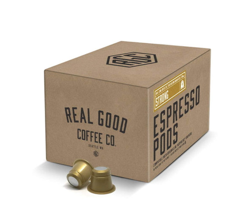 Real Good Coffee Co Recyclable Espresso Capsules, Strong Intensity Espresso Pods, Compatible With Nespresso Original Brewers, 36 Count