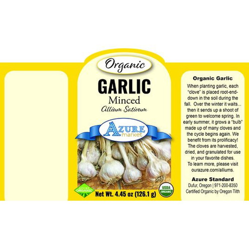 Azure Market Organics Garlic, Minced, Organic-4.45 Oz Glass